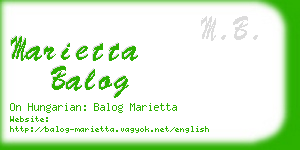 marietta balog business card